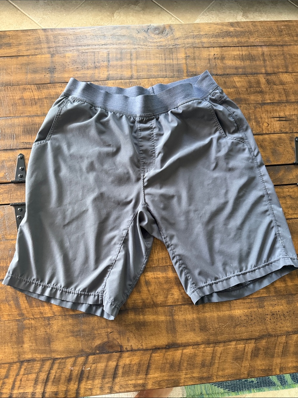 Prana Men's Grey Athletic Shorts with Elastic Waistband